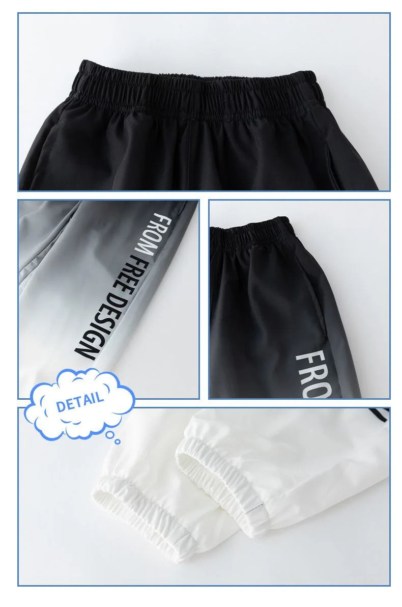 Ropa de verano para niños y adolescentes, traje informal, chándal degradado para niños, camiseta para niños + pantalón con lazo en el tobillo, 4 5 6 7 8 9 10 12 años, 2025
