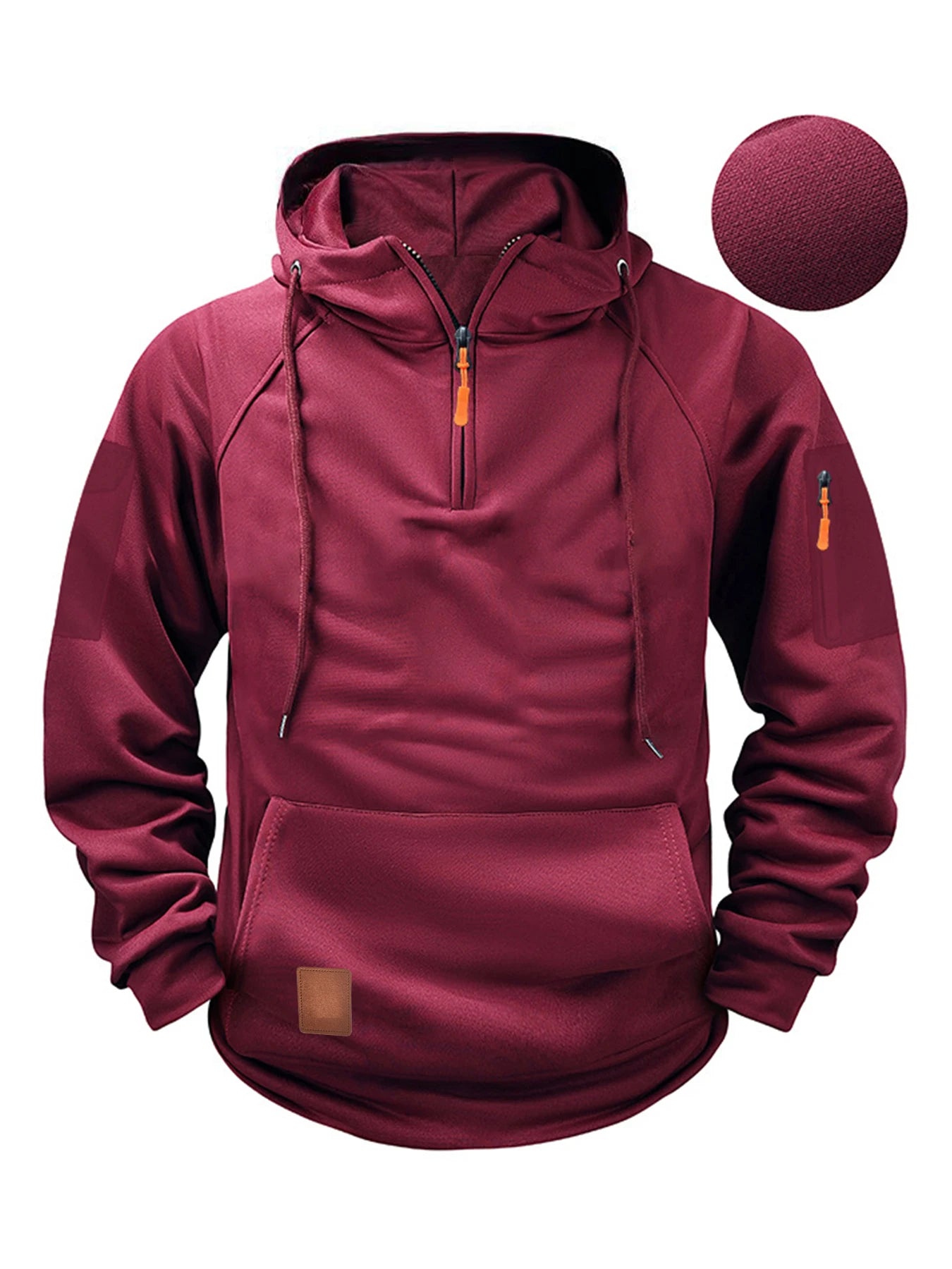 Sudadera con capucha de invierno para hombre con capucha cremallera táctica múltiples bolsillos estilo jersey deportivo casual abrigo de manga larga
