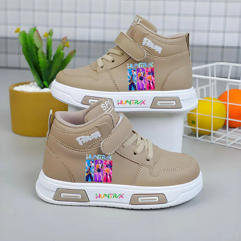 Nuevas zapatillas Kpop Demon Hunter para niños, zapatillas altas para niñas, zapatos blancos de otoño, zapatillas informales para correr, Tenis de suela blanda antideslizantes