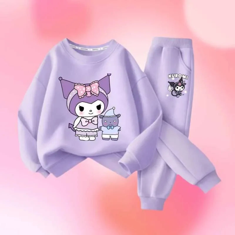Conjunto Kuromi Sanrio Niños - Sudadera + Pantalones 2 Piezas