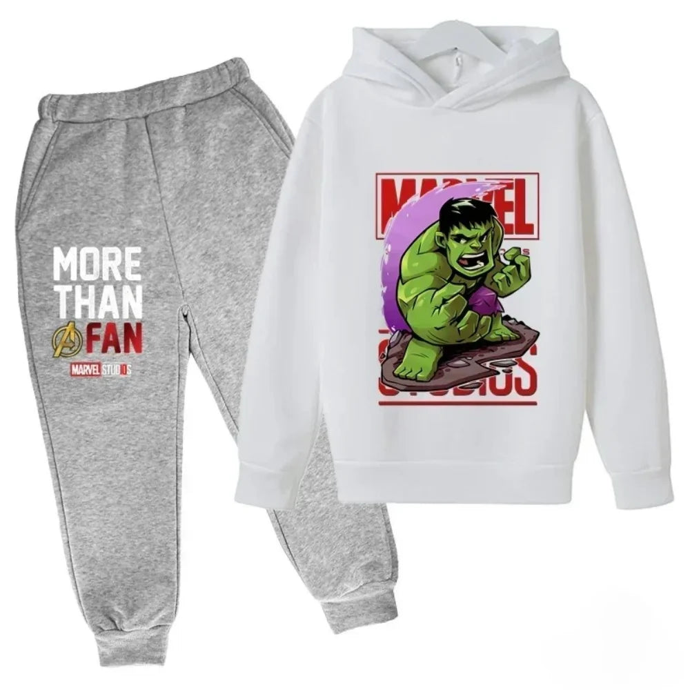 Sudadera con capucha de superhéroe de Marvel para niños, traje con capucha de Hulk para niños, traje de Iron Man para niños y niñas, conjunto de sudadera de otoño e invierno