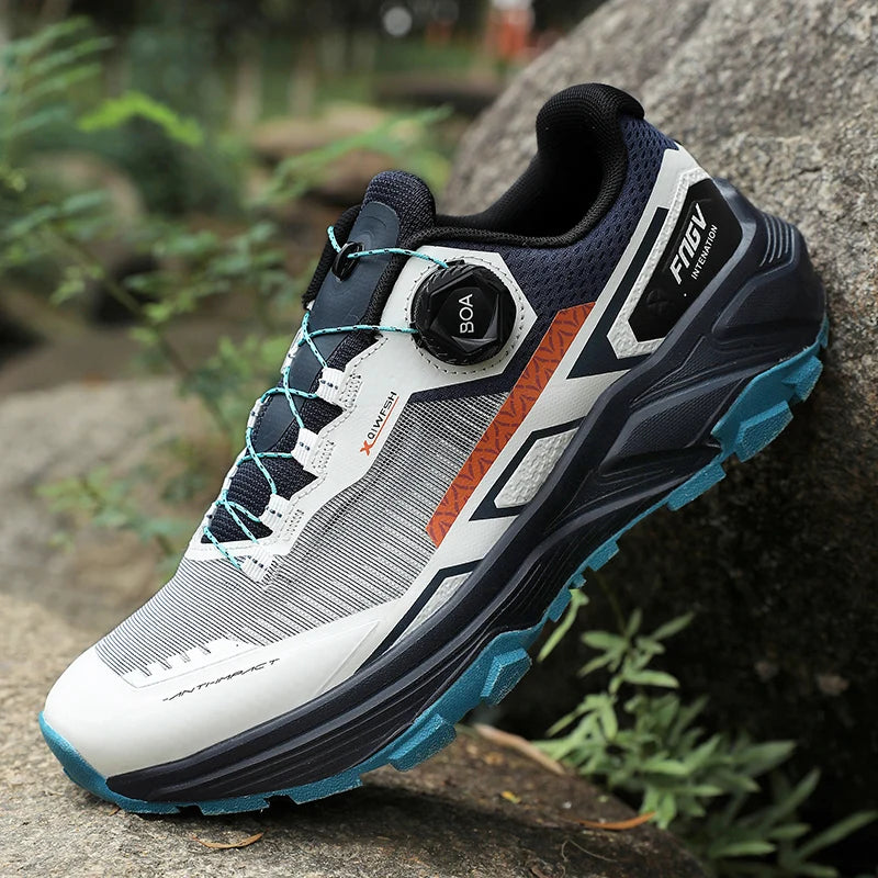 Zapatos de senderismo al aire libre con estilo para hombre, zapatillas de senderismo resistentes con forro cálido de felpa para calzado masculino de invierno