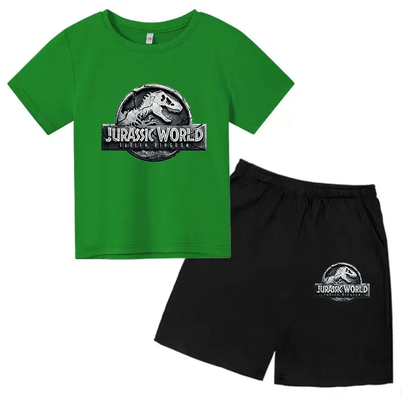 Conjunto de 2 Piezas de Camiseta de Manga Corta y Pantalones Cortos de Verano para Niños, Ropa de Marca de Lujo con Estampado Deportivo, Chándal Informal de Moda para Niños y Niñas
