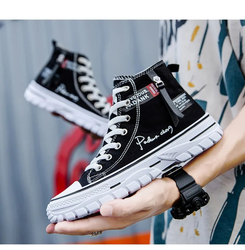 Men's Shoes 2024 New High Top Sneakers for Men Casual Breathable Platform Shoe Male Vulcanize Canvas Shoes Zapatos Para Hombres