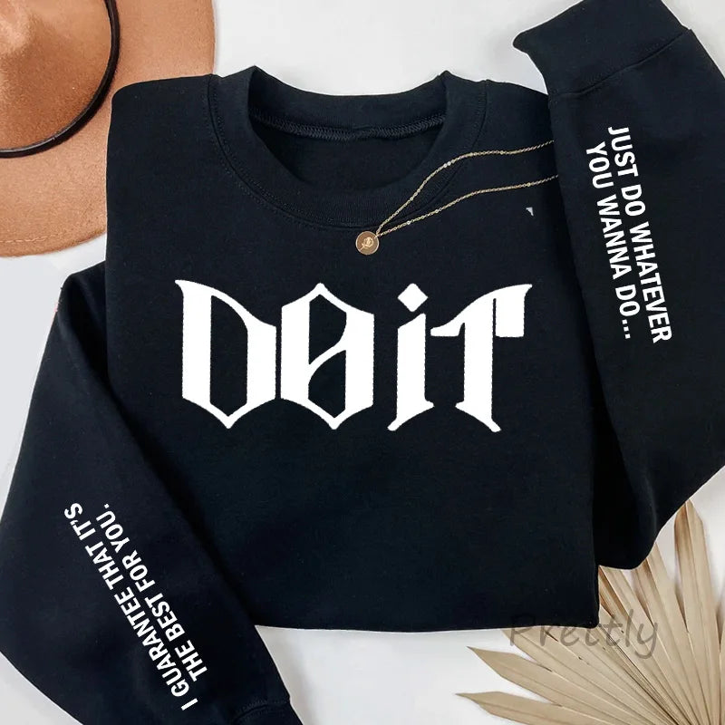 Sudadera con cuello redondo Do It para mujer y hombre, sudaderas rosas Kpop Fan Merch SKZ, jersey, sudaderas con capucha de manga larga, ropa de calle para mujer