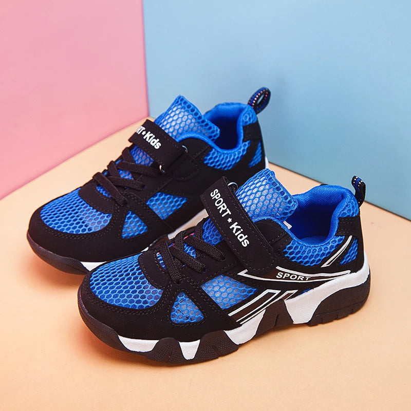 Zapatos de tenis para niños, zapatos planos de malla transpirables y cómodos para deportes al aire libre, zapatillas de deporte de verano a la moda para niños