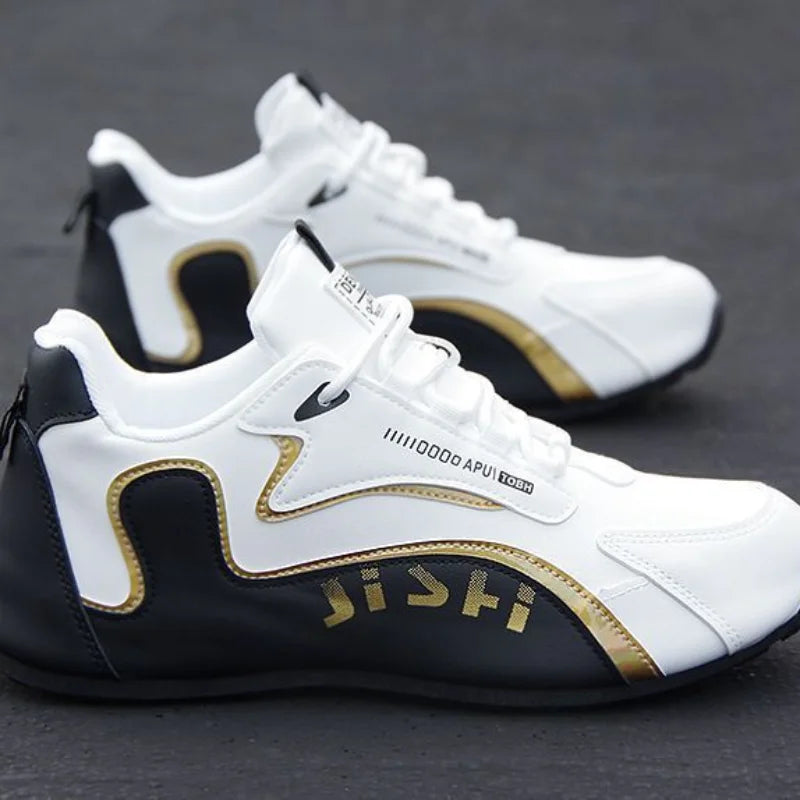 Zapatos de cuero para hombre, zapatillas transpirables de color sólido, antideslizantes, a la moda, impermeables, informales de viaje, novedad de otoño