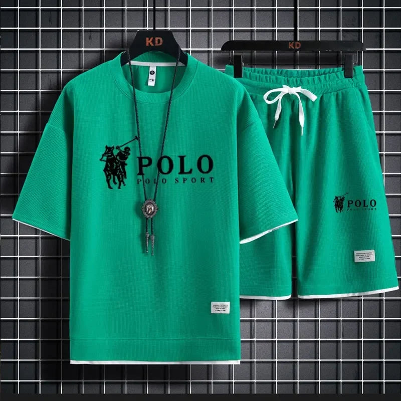Conjunto Deportivo Hombre de 2 Piezas | Camiseta Transpirable y Shorts para Running, Fitness y Verano