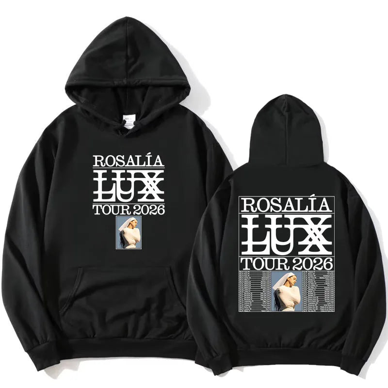 Rosalía Rosalia LUX Tour 2026 sudaderas con capucha de moda de manga larga sudaderas holgadas de invierno con capucha de lana ropa de calle Unisex ropa estampada