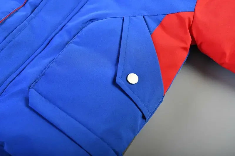 Nuevo abrigo de invierno para niños, ropa de moda para niños, ropa cálida y gruesa de algodón con capucha, prendas de vestir exteriores largas, chaquetas Parka para niños