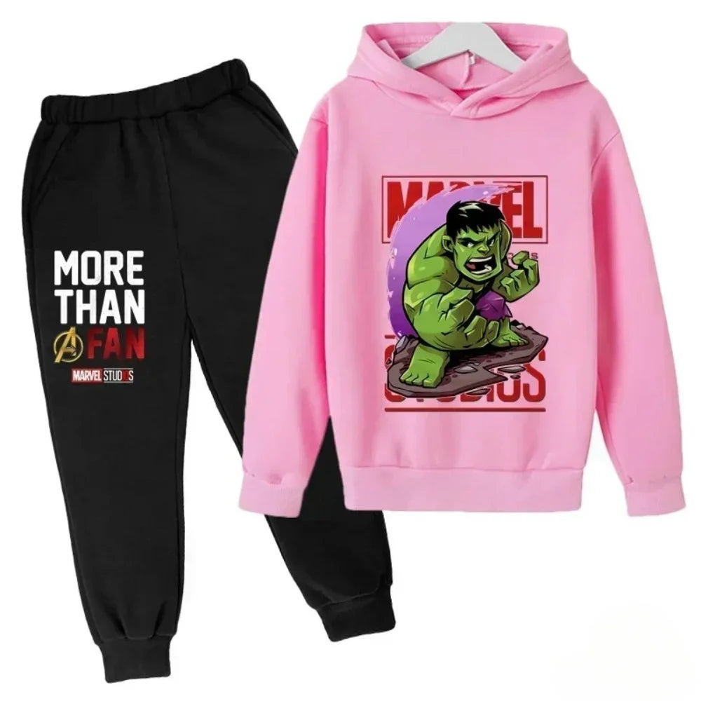 Sudadera con capucha de superhéroe de Marvel para niños, traje con capucha de Hulk para niños, traje de Iron Man para niños y niñas, conjunto de sudadera de otoño e invierno