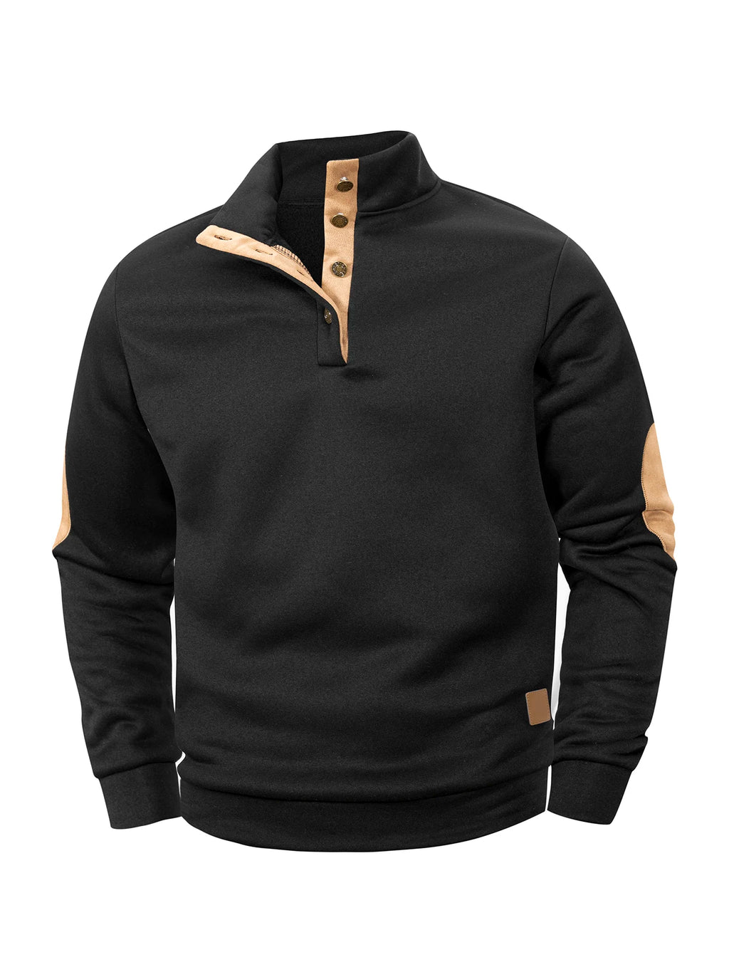 Jersey informal de primavera y otoño para hombre, abrigos tipo Polo Henley con cuello levantado y botones, sudaderas con cuello levantado de manga larga para deporte