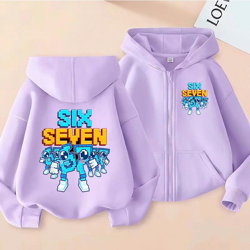 Caliente seis siete sudaderas con cremallera niños divertidos 67 Brainrot sudaderas ropa chico niña niño cremallera Sudadera con capucha bebé Casual moda Tops