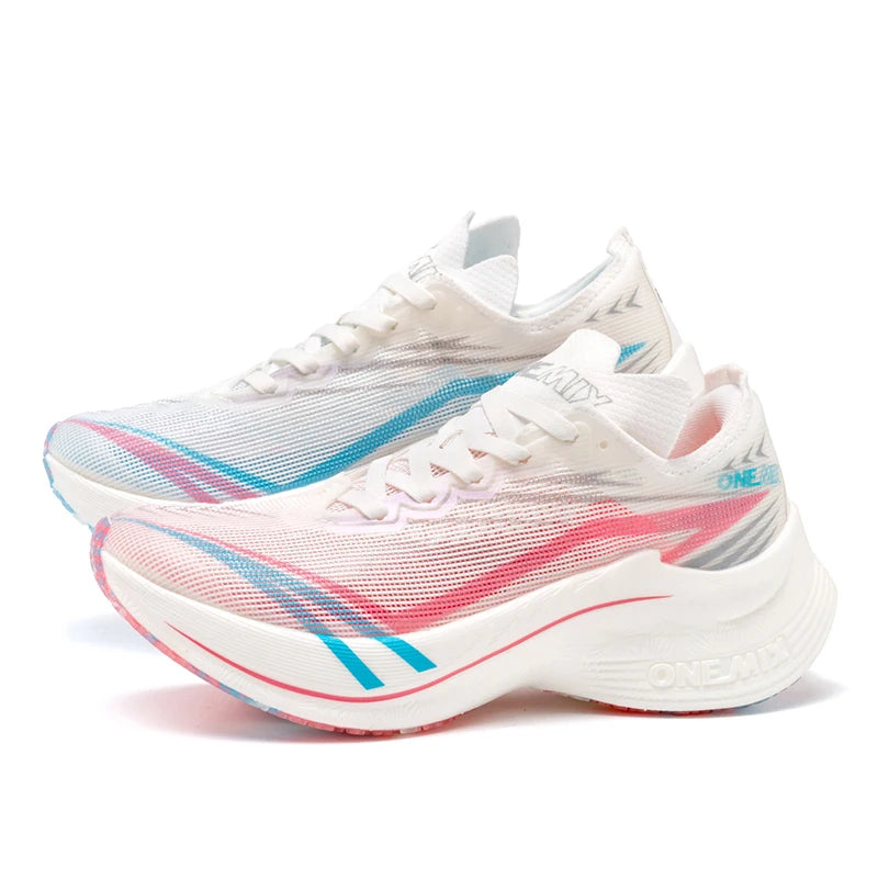 ONEMIX-zapatillas para correr para maratón, placa de carbono, prueba profesional, soporte estable para zapatillas de deporte ultraligeras que absorben los golpes, novedad de 2025