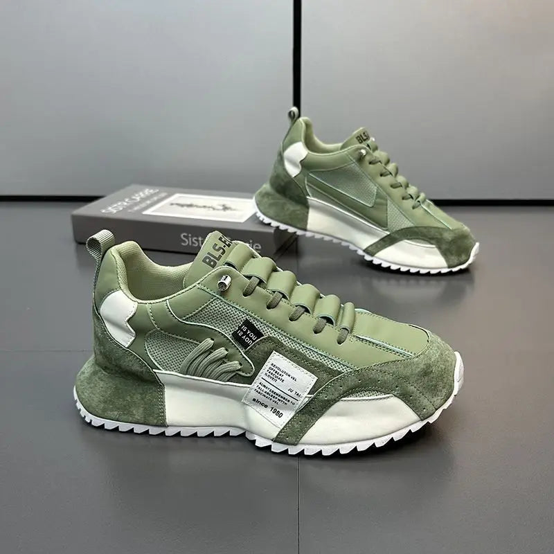 Shoes for Men Casual Sports Four Seasons Moccasins Trend Designed Personality Lace-up Leather Sneakers Comfortable Breathable