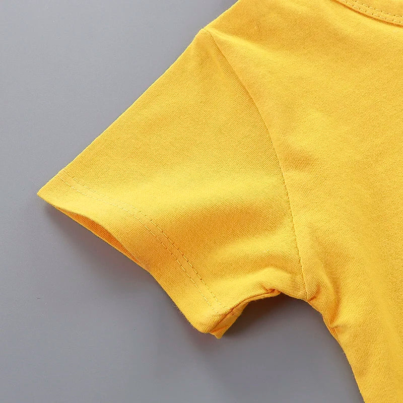 Conjunto de ropa informal para niños, chándal de 2 piezas con dibujos animados del Pato Donald, camiseta y pantalones cortos, verano, 1-4 años