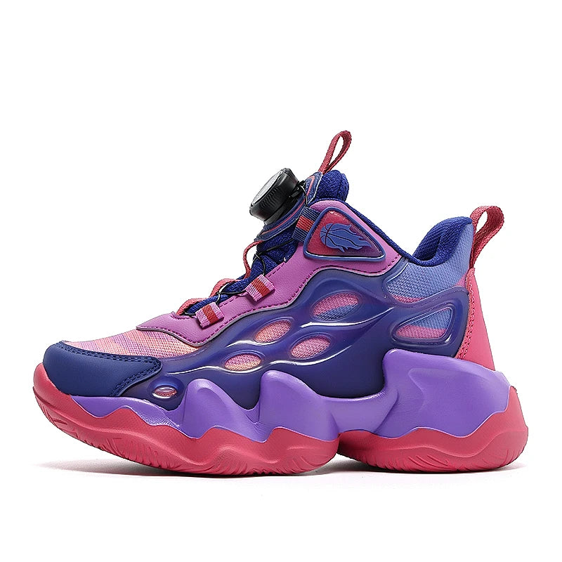 Zapatillas de baloncesto para niños, zapatillas de baloncesto de moda transpirables de malla para adiestramiento al aire libre, antideslizantes, resistentes al desgaste