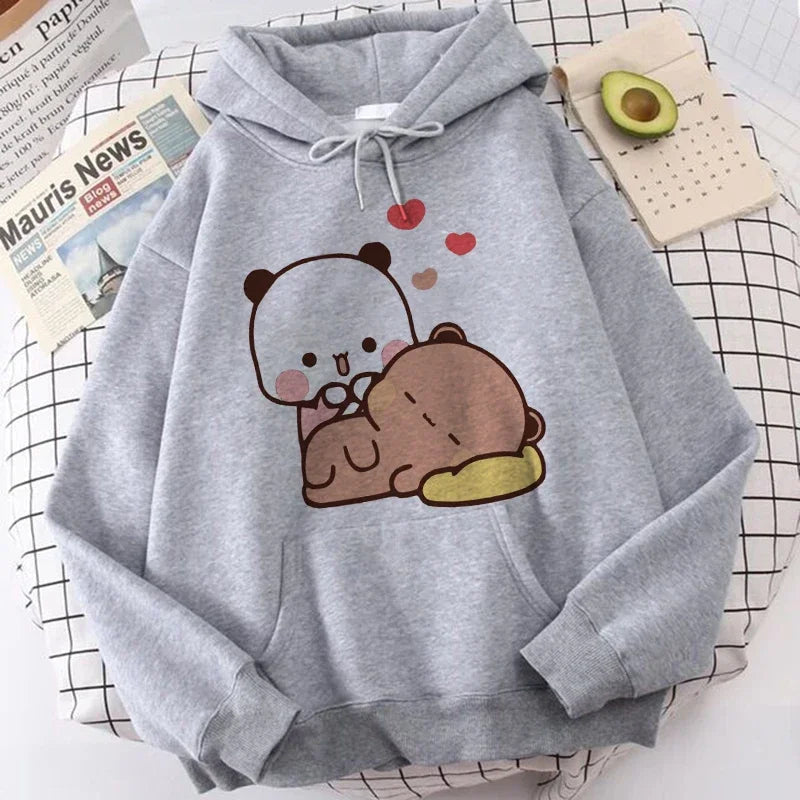 Ropa de calle gótica de dibujos animados para hombre y mujer, sudaderas con capucha con estampado de Bubu Dudu Y2k, divertidas sudaderas Kawaii, ropa con capucha con gráfico Vintage de los años 90