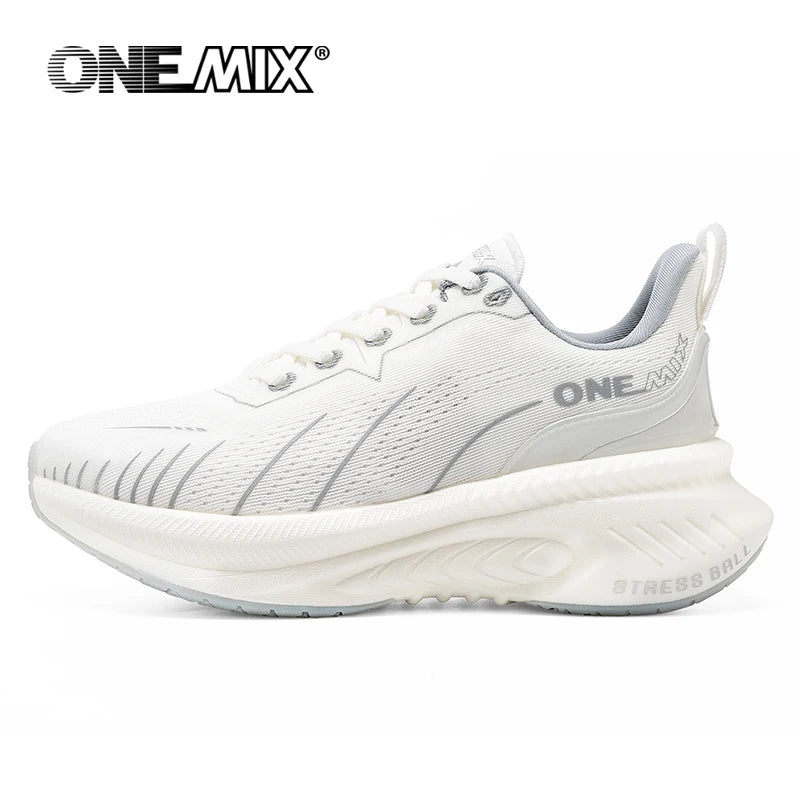 ONEMIX, zapatillas blancas para correr en carretera para hombre, zapatillas deportivas con cojín de aire para exteriores, zapatillas deportivas para hombre, zapatos para correr de verano, calzado para mujer