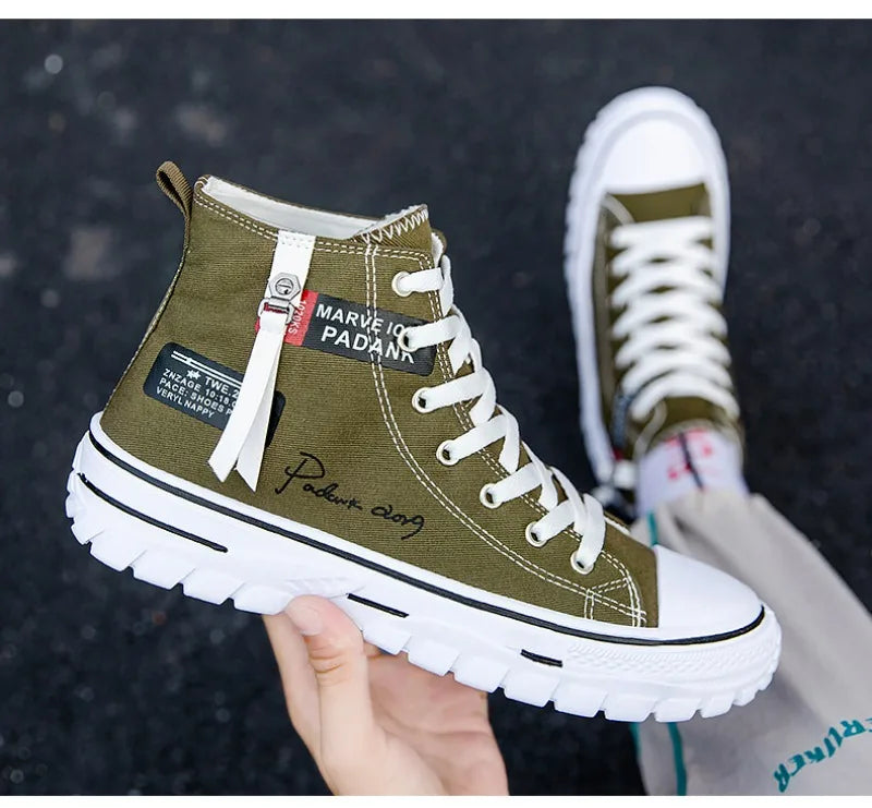 Men's Shoes 2024 New High Top Sneakers for Men Casual Breathable Platform Shoe Male Vulcanize Canvas Shoes Zapatos Para Hombres