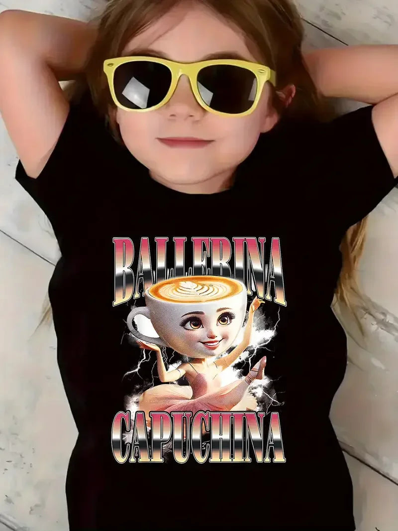 Y2k-Camiseta italiana con animales de Brainrot para niños y niñas, camisetas de manga corta de Tung Tung Sahur, camiseta bonita con meme divertido, ropa de verano