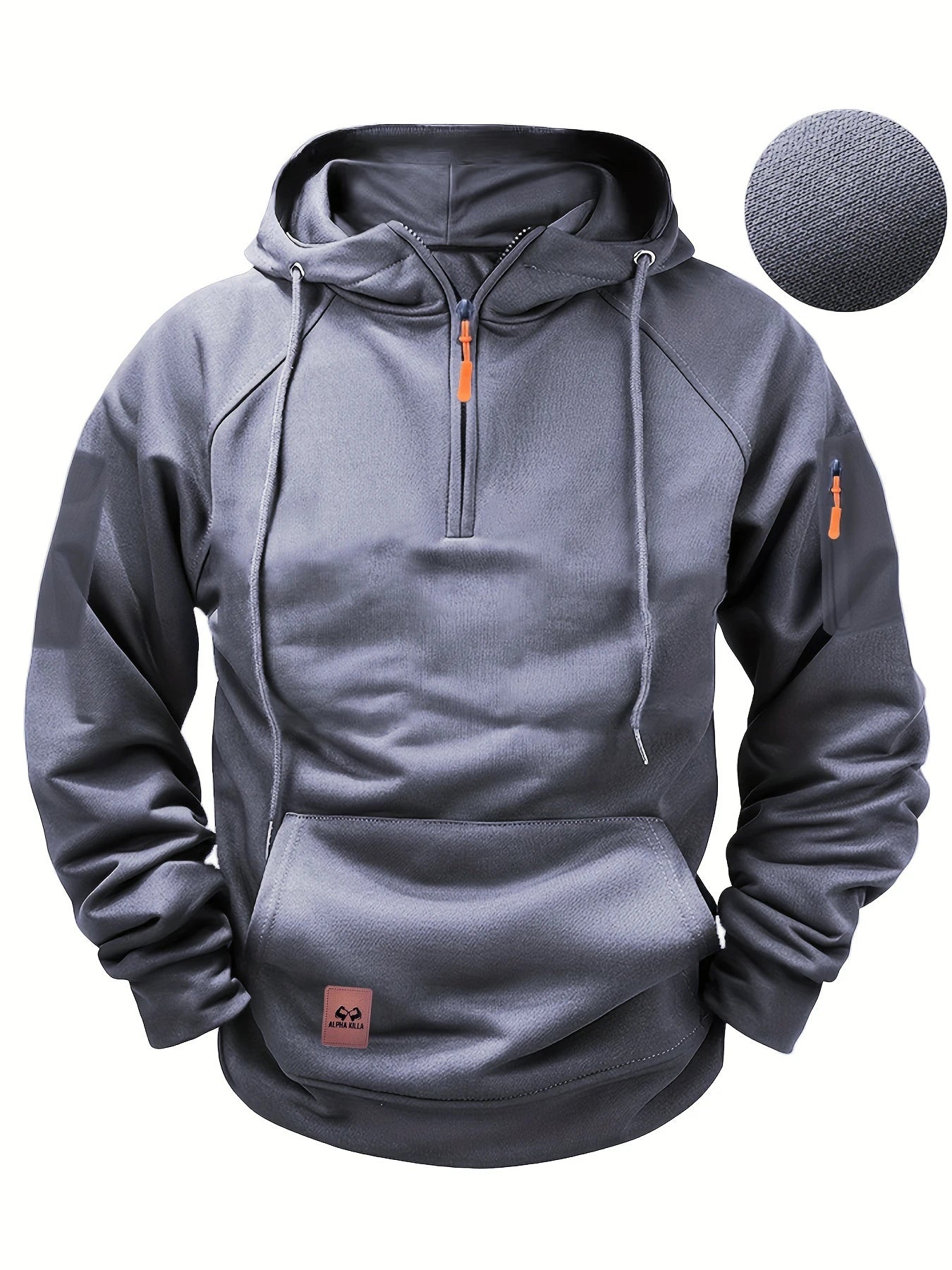 Sudadera con capucha de invierno para hombre con capucha cremallera táctica múltiples bolsillos estilo jersey deportivo casual abrigo de manga larga