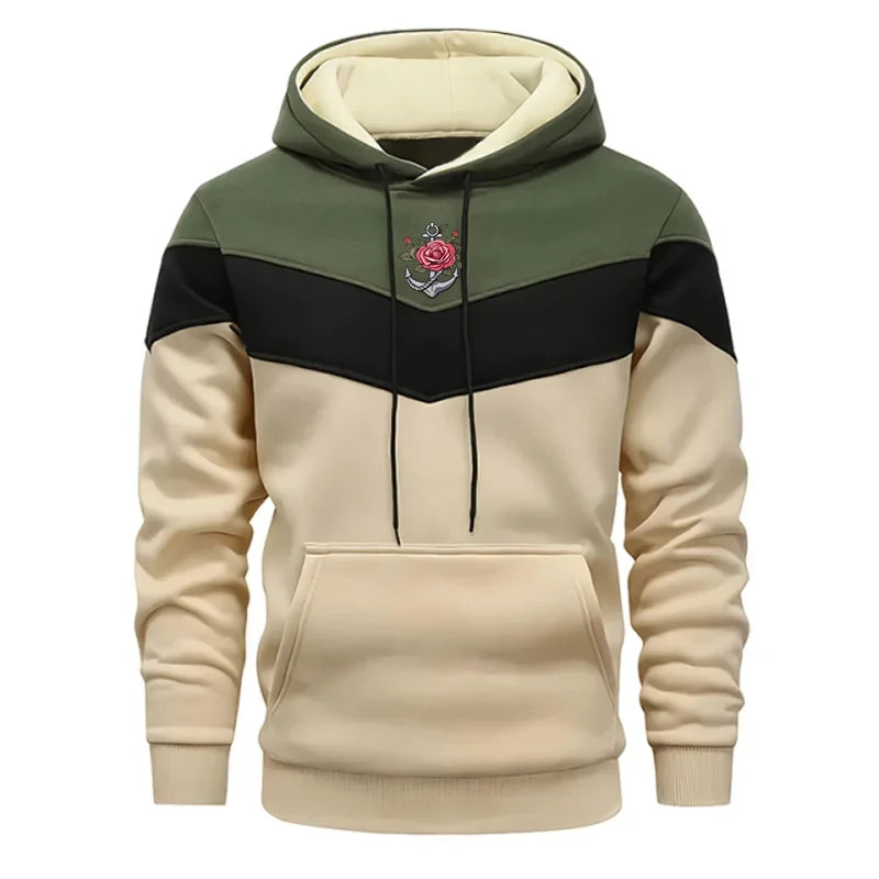 Nuevo en chándal para hombre, sudaderas informales estampadas Tricolor, deportes al aire libre, trotar, ropa para hombre, sudaderas con capucha diarias de otoño e invierno, Tops