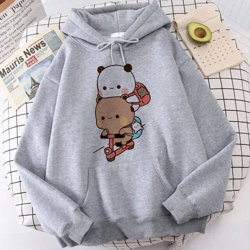 Ropa de calle gótica de dibujos animados para hombre y mujer, sudaderas con capucha con estampado de Bubu Dudu Y2k, divertidas sudaderas Kawaii, ropa con capucha con gráfico Vintage de los años 90