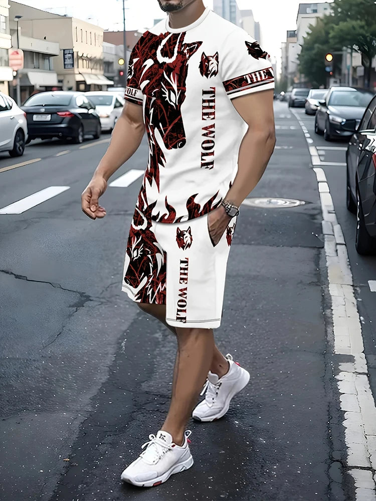 Camisetas de verano al aire libre de moda de calle para hombre Casual diario pantalones cortos deportivos para Hombre Camisetas y conjuntos de pantalones cortos con cordón para hombre