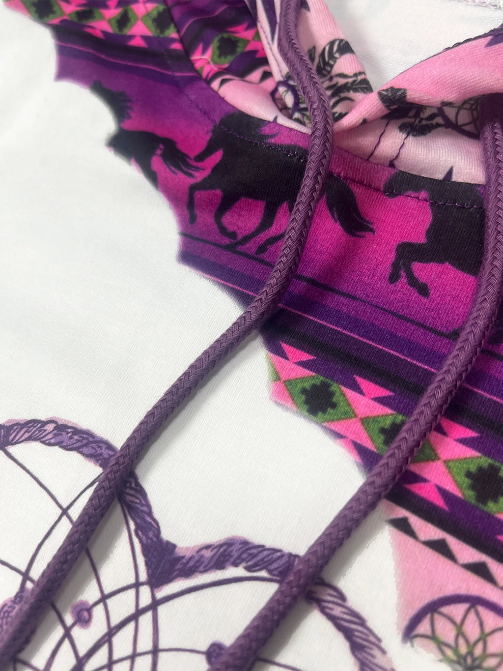 Sudadera con capucha de cuello redondo para mujer, informal, a la moda, estilo étnico occidental, estampado retro, top con capucha para mujer