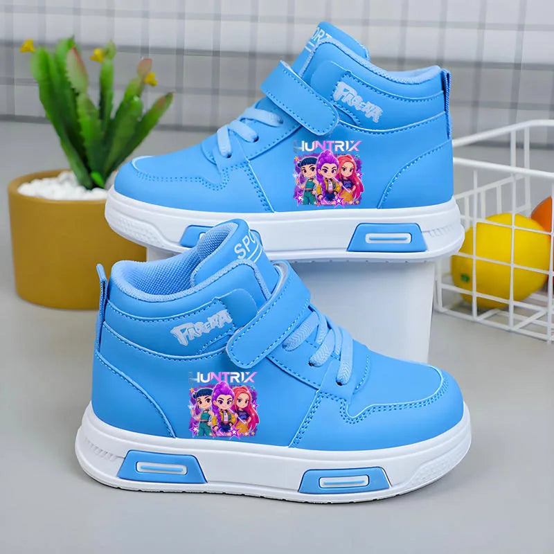 Nuevas zapatillas Kpop Demon Hunter para niños, zapatillas altas para niñas, zapatos blancos de otoño, zapatillas informales para correr, Tenis de suela blanda antideslizantes