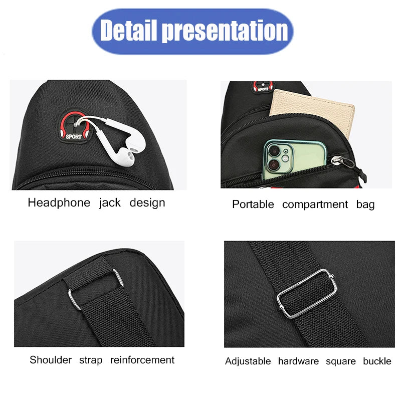 Bolso de mano informal para hombre, bolso deportivo, bandolera de un solo hombro, bolso de pecho de moda, bolsillo de una sola capa