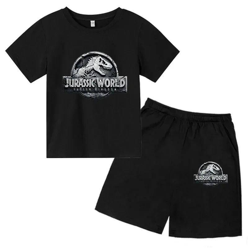 Conjunto de 2 Piezas de Camiseta de Manga Corta y Pantalones Cortos de Verano para Niños, Ropa de Marca de Lujo con Estampado Deportivo, Chándal Informal de Moda para Niños y Niñas