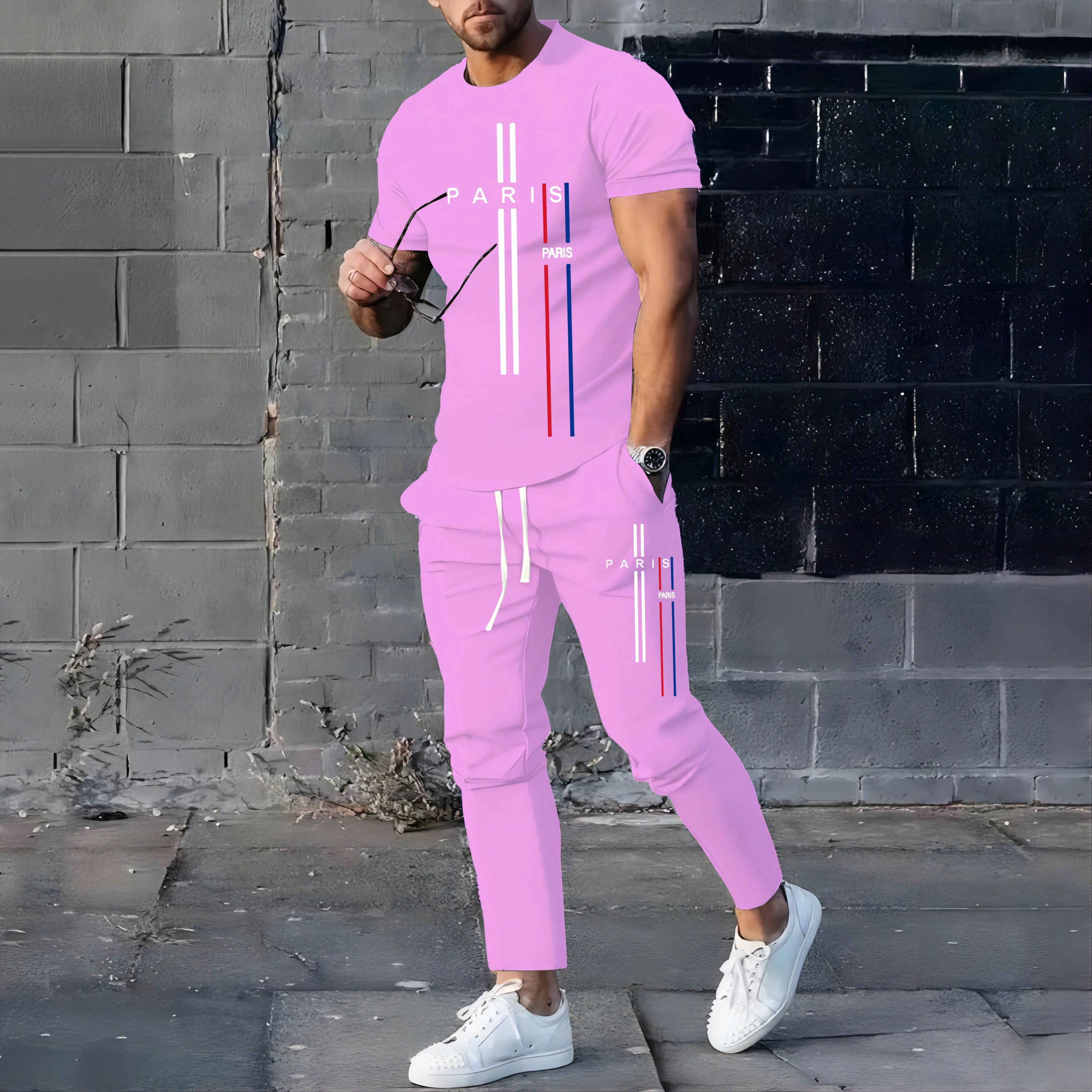 NOVEDAD DE VERANO 2023, ropa deportiva de fútbol a la moda para hombres, conjunto de camiseta y pantalones, pantalón corto informal, conjunto de manga, ropa para correr y Fitness