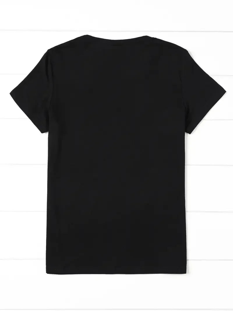 Camiseta gráfica informal para mujer, ropa de calle de los años 90, estampado "Dramático" con estampado de vino, camiseta de manga corta, camiseta superior