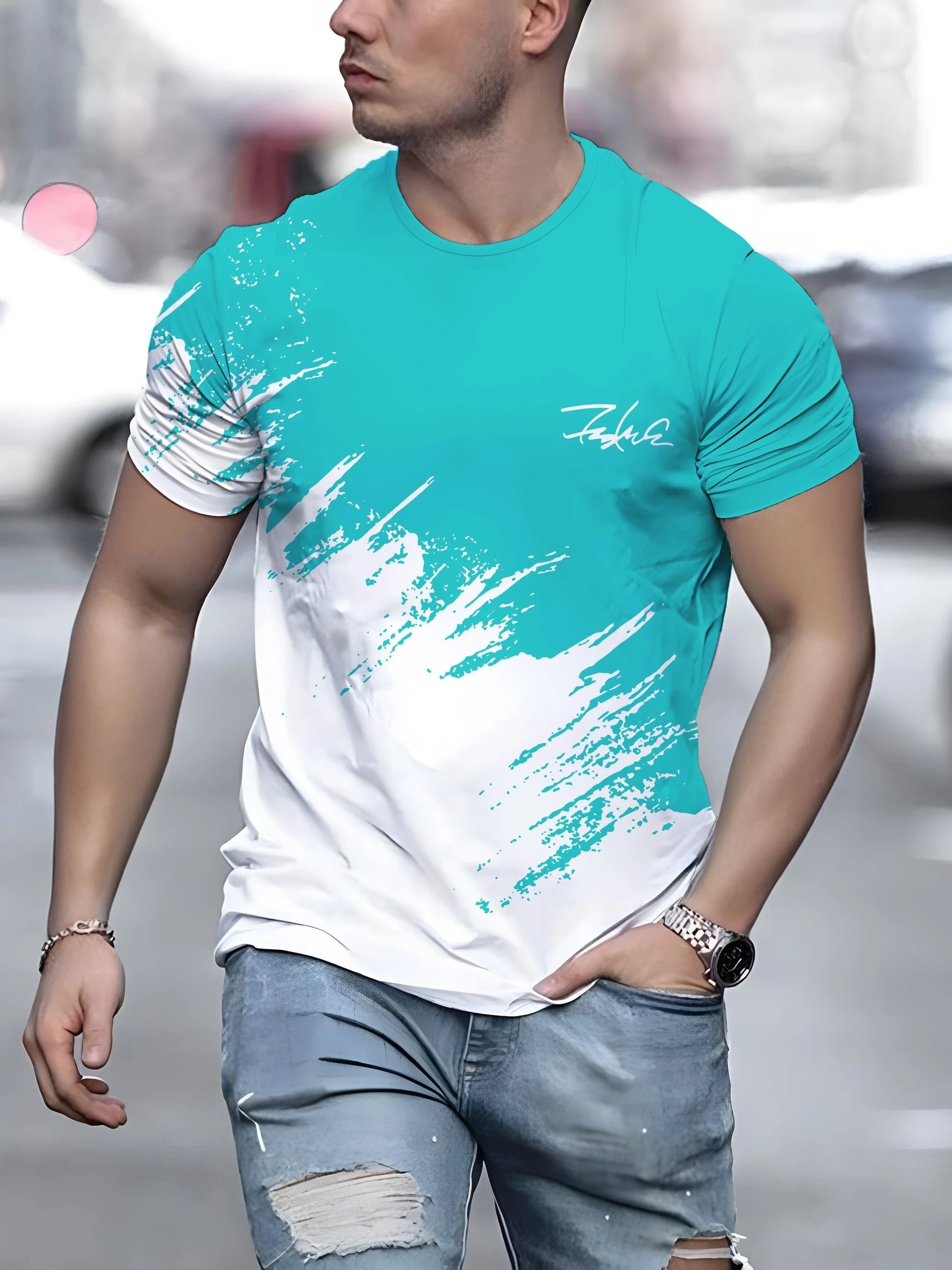 Camiseta de manga corta con cuello redondo para hombre, Jersey informal para exteriores, ropa de calle, camiseta deportiva, camisetas, ropa de gran tamaño