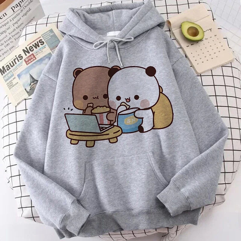 Ropa de calle gótica de dibujos animados para hombre y mujer, sudaderas con capucha con estampado de Bubu Dudu Y2k, divertidas sudaderas Kawaii, ropa con capucha con gráfico Vintage de los años 90