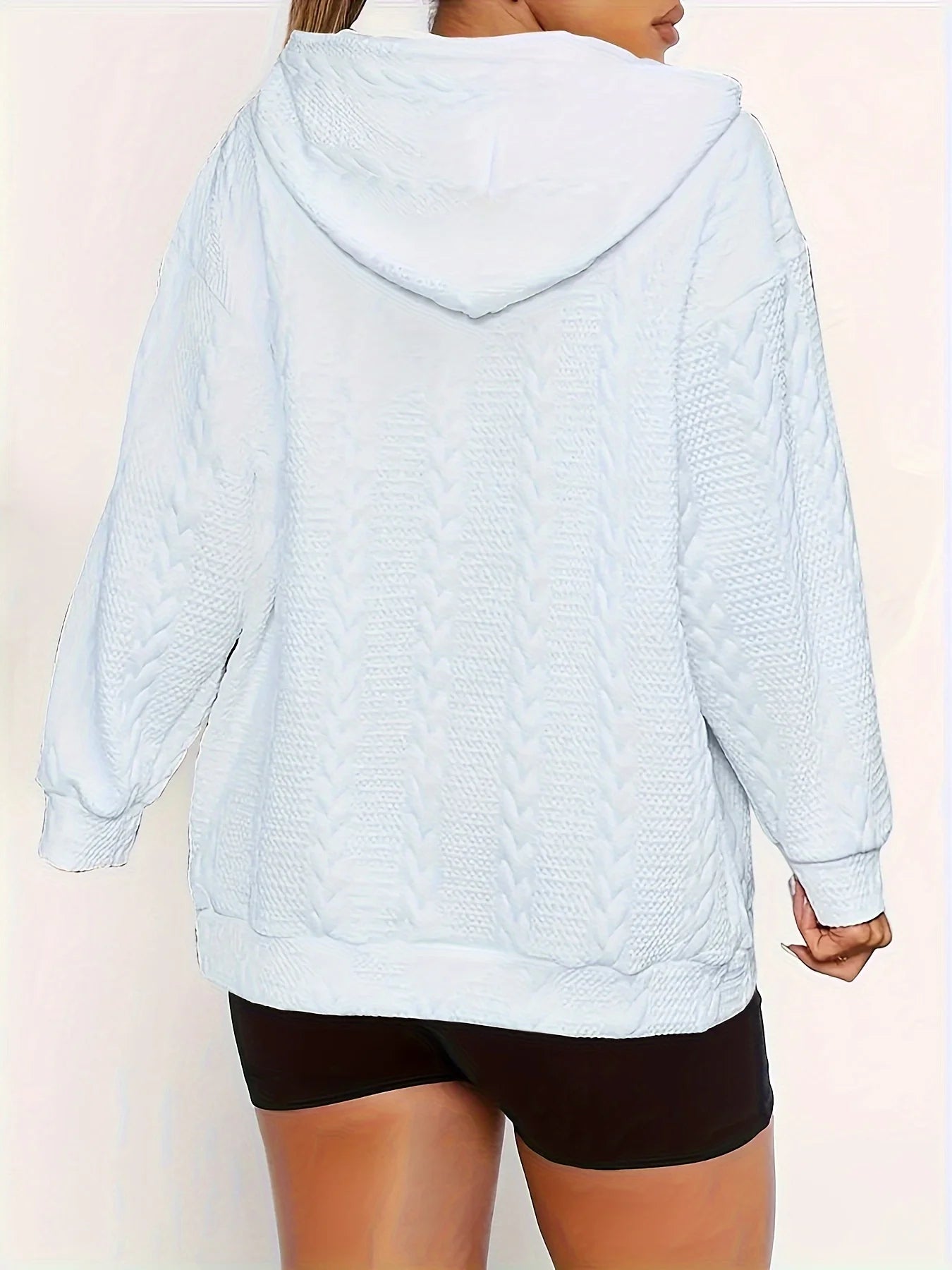 Diseñado con un sentido del corazón, sudadera con capucha holgada informal estampada para mujer de talla grande para uso diario informal