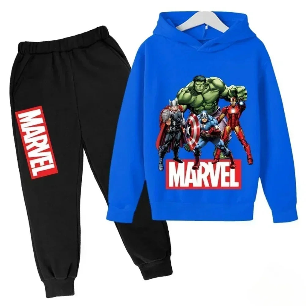 Sudadera con capucha de superhéroe de Marvel para niños, traje con capucha de Hulk para niños, traje de Iron Man para niños y niñas, conjunto de sudadera de otoño e invierno