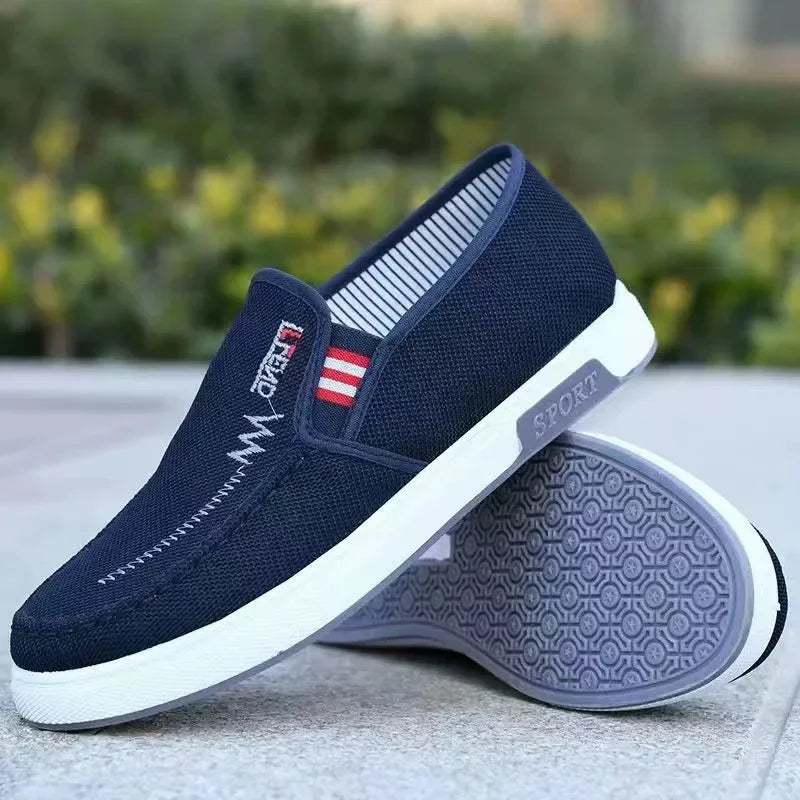 Zapatos de hombre, zapatillas de lona transpirables para jóvenes, zapatos de tenis para caminar, mocasines para conducir, mocasines para casa, zapatos planos para patinar y trabajo