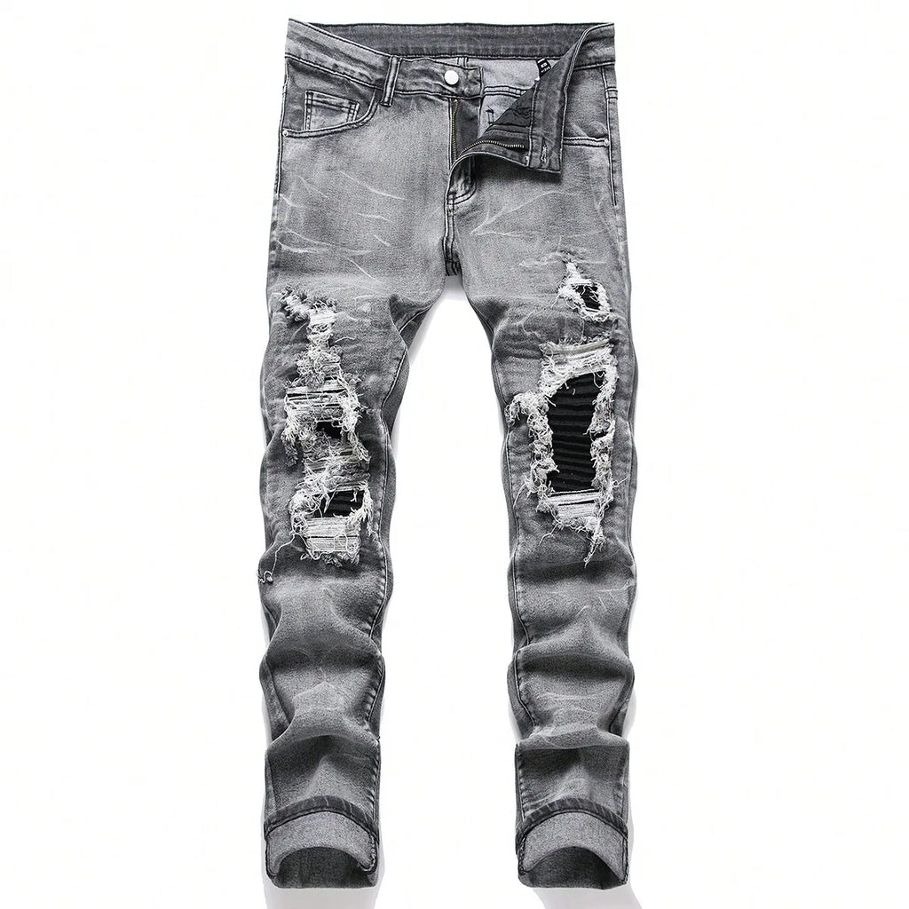 Pantalones Vaqueros Rasgados Hombre - Retales Ajustados