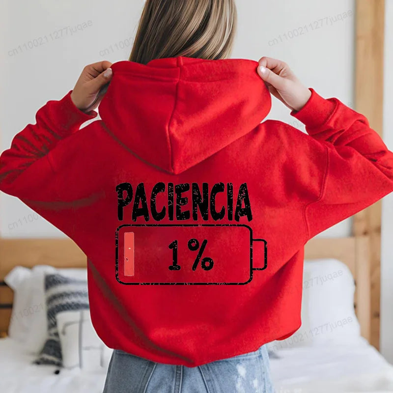 Sudadera con capucha de otoño/invierno para mujer, sudadera con estampado de letras españoles vibrantes, sudaderas con capucha, regalo, jersey Unisex, ropa deportiva, Top