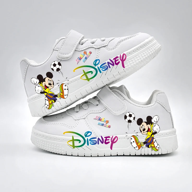 Zapatos de fútbol informales de Disney para niños, zapatillas deportivas de diseño a la moda de Mickey Mouse, zapatillas transpirables antideslizantes para exteriores