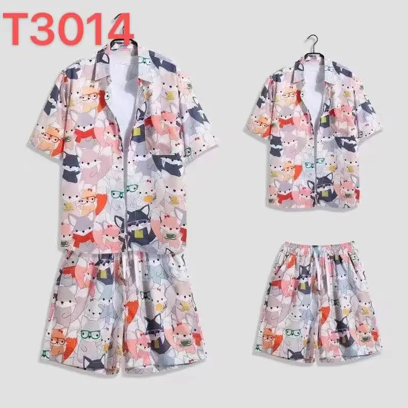 Conjunto Hawaiano 3D Hombre | Camisa Árbol de Coco + Pantalón Corto Playa