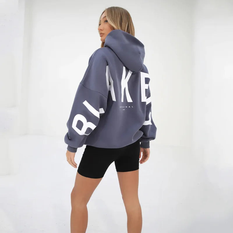 Y2K nuevo en sudaderas con capucha y sudaderas moda de invierno impreso grueso versátil manga larga sudaderas con capucha holgadas ropa de mujer