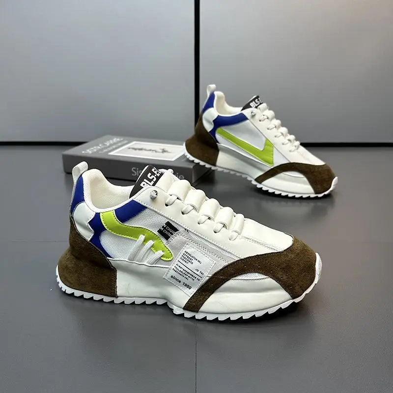 Shoes for Men Casual Sports Four Seasons Moccasins Trend Designed Personality Lace-up Leather Sneakers Comfortable Breathable