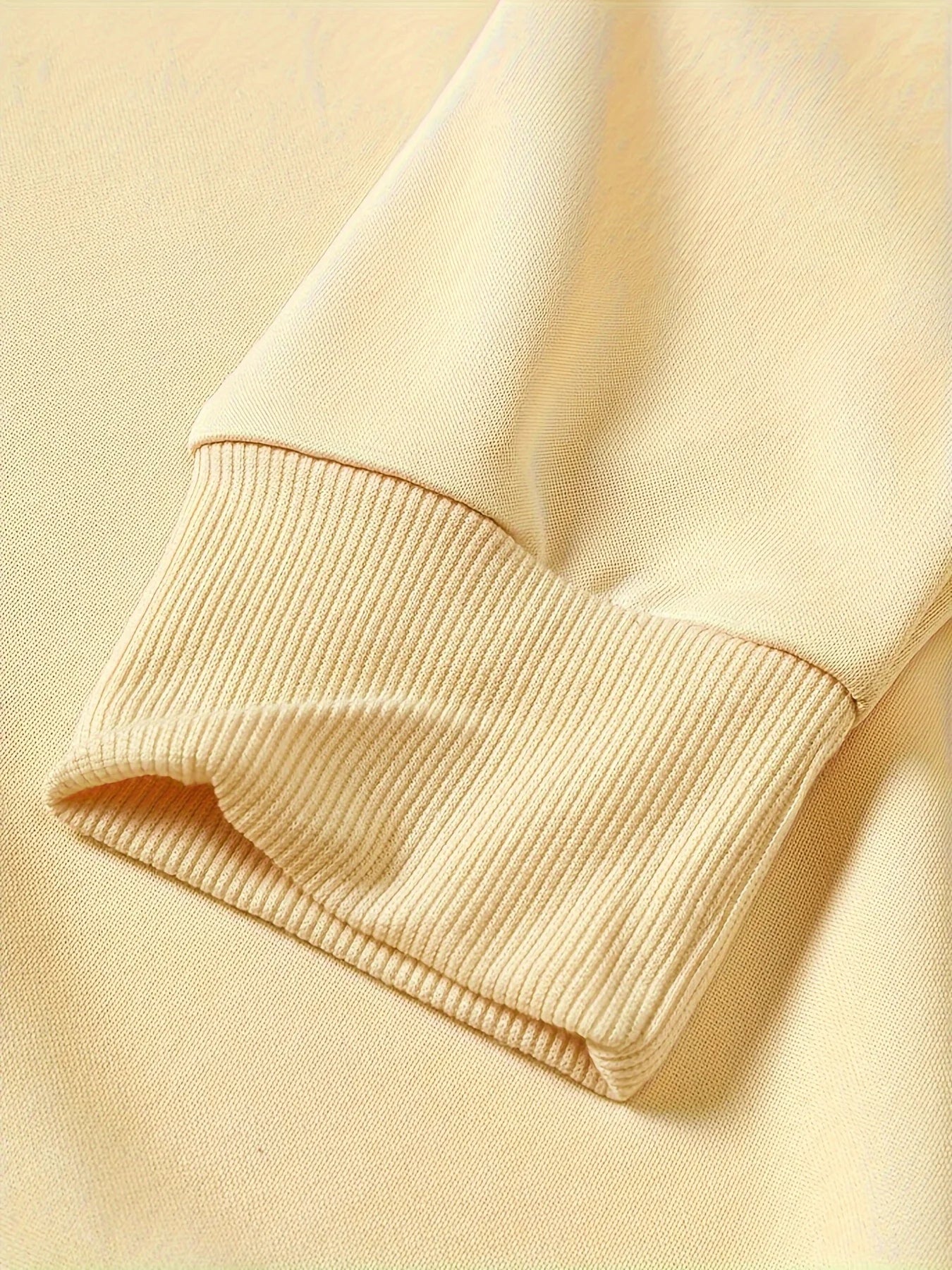 Sudadera holgada informal de otoño e invierno para hombre, sudadera clásica de manga larga con estampado geométrico de montaña y color beige a la moda