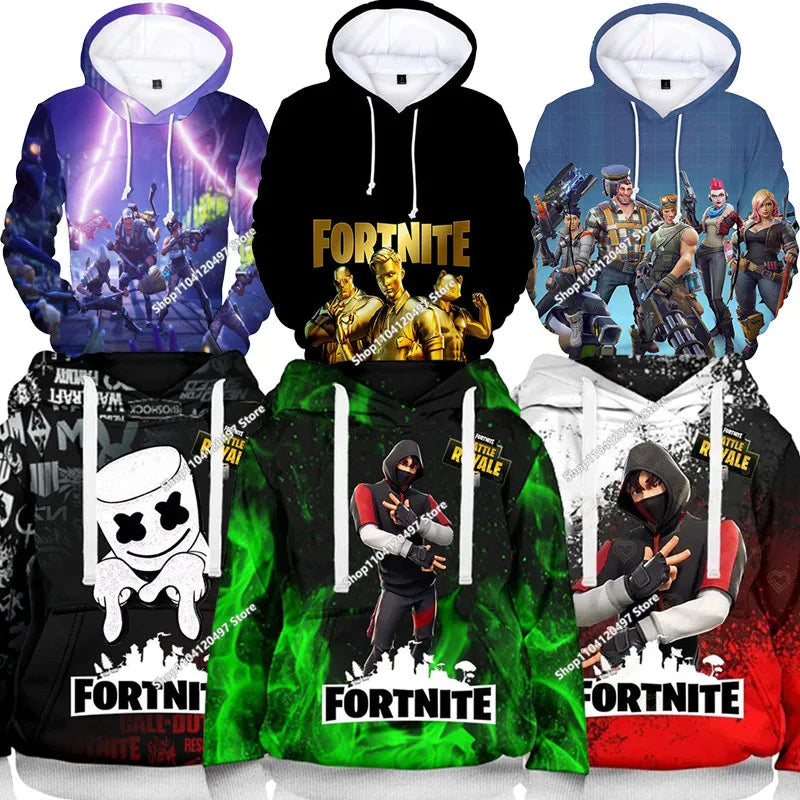 Sudaderas con capucha para niños Anime Harajuku Fortnite Cosplay Sudadera con capucha sudaderas con capucha primavera otoño ropa para niños Tops