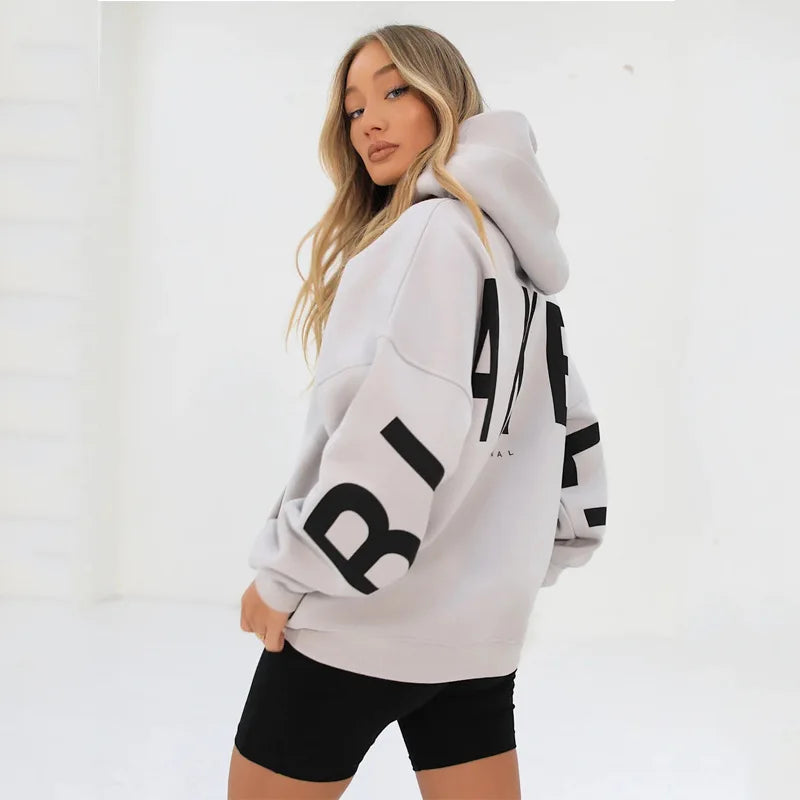 Y2K nuevo en sudaderas con capucha y sudaderas moda de invierno impreso grueso versátil manga larga sudaderas con capucha holgadas ropa de mujer