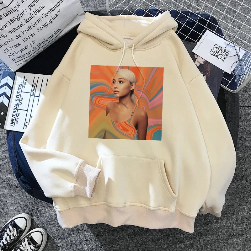 Sudadera con capucha de Ariana Grande Harajuku divertida para mujer/hombre, sudadera de los años 90, ropa para mujer/hombre, jerséis gráficos, capucha de gran tamaño Ulzzang Tumblr